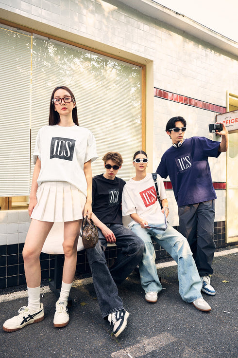 Contrast Color Logo Letter Cool Short Sleeve T-shirt